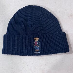 Polo by Ralph Lauren Navy Blue Beanie Bear Adult